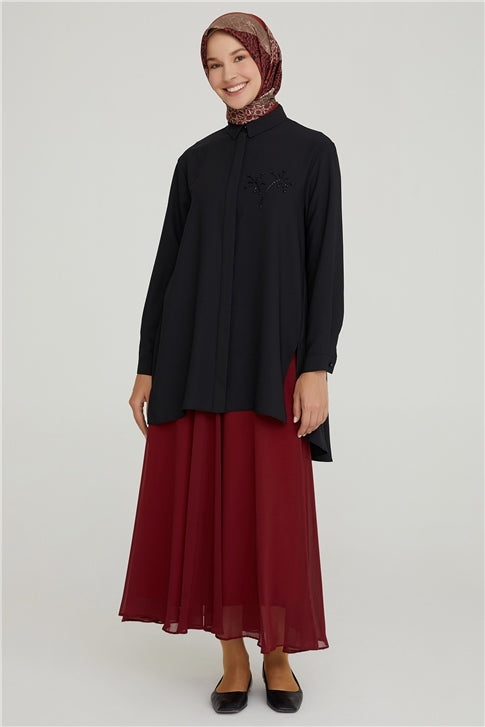 Women's Maroon Long Skirt