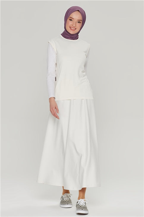 Women's Short Sleeves Ecru Blouse