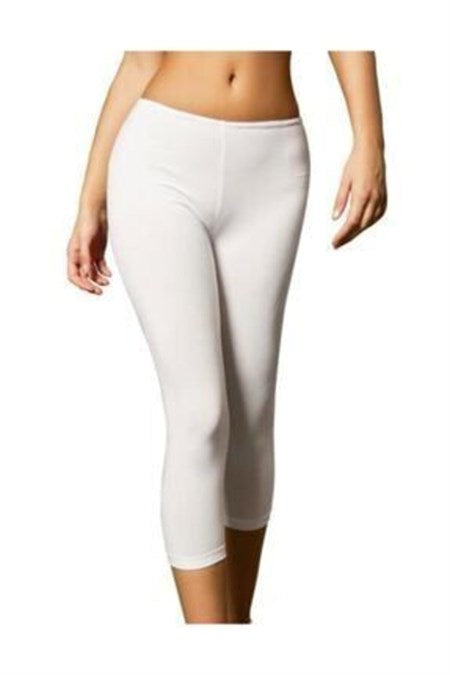 Women's Oversize White Capri Leggings