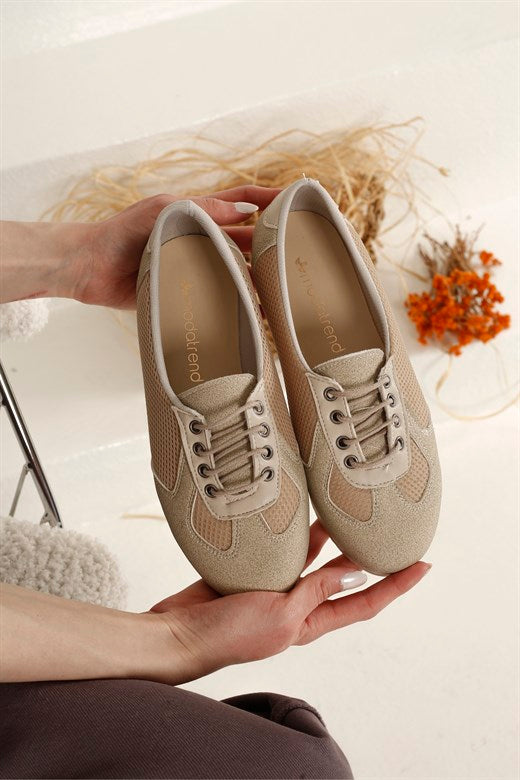 Women's Beige Suede Casual Shoes