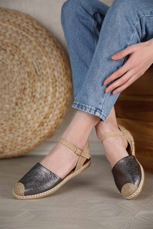 Women's Platinum Espadrille Sandals