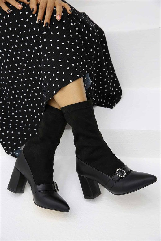 Women's Black Heeled Boots