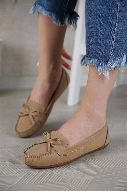 Women's Dark Beige Suede Casual Shoes