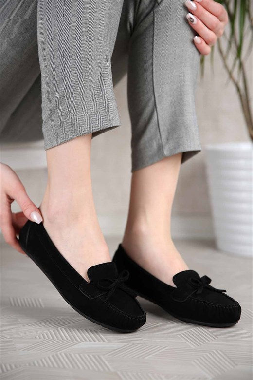 Women's Black Suede Casual Shoes