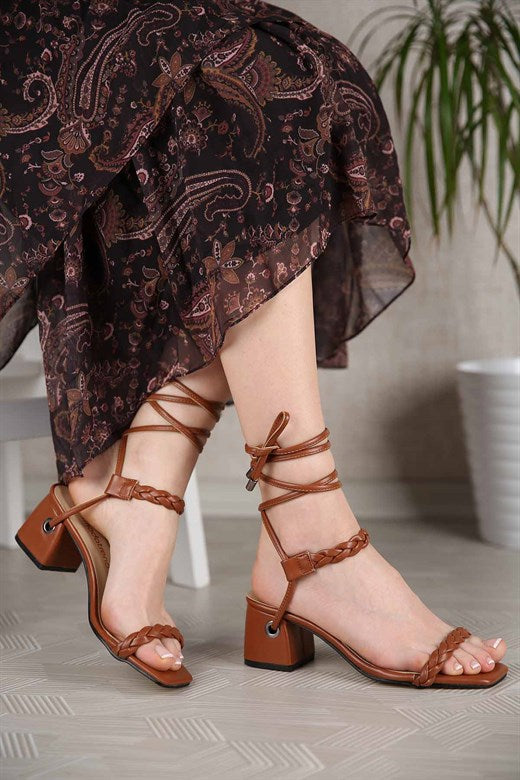 Women's Ginger Leather Heeled Sandals