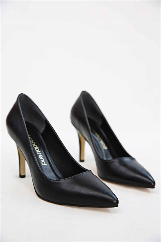 Women's Pointed Toe Black Heeled Shoes