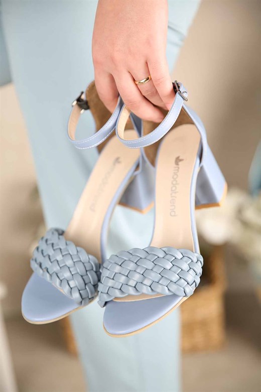 Women's Baby Blue Heeled Sandals