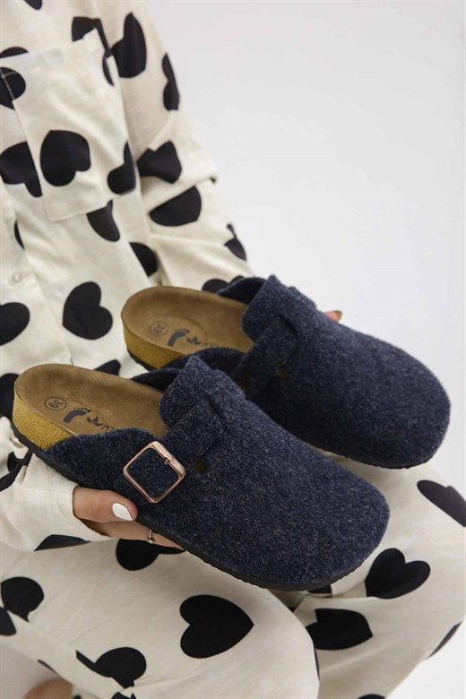 Women's Navy Blue House Slippers