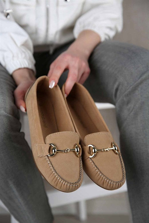 Women's Dark Beige Suede Casual Shoes