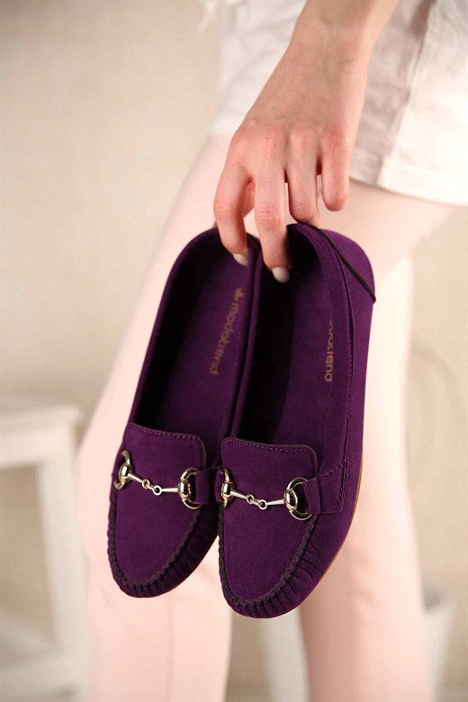 Women's Purple Suede Casual Shoes