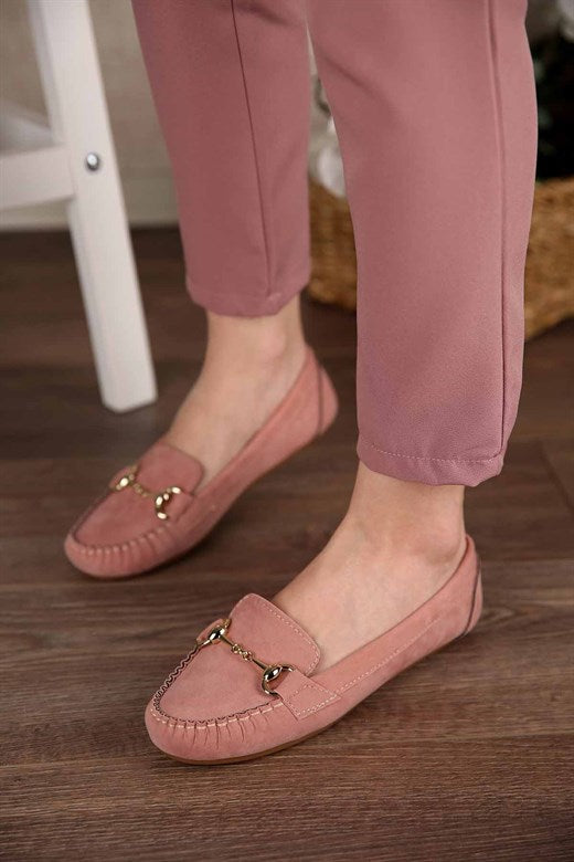 Women's Powder Rose Suede Casual Shoes