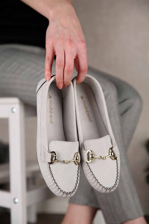 Women's Beige Suede Casual Shoes