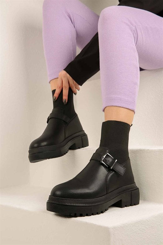 Women's Black Leather Boots