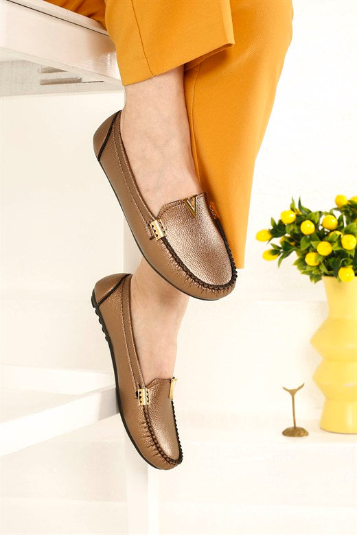 Women's Copper Flat Shoes