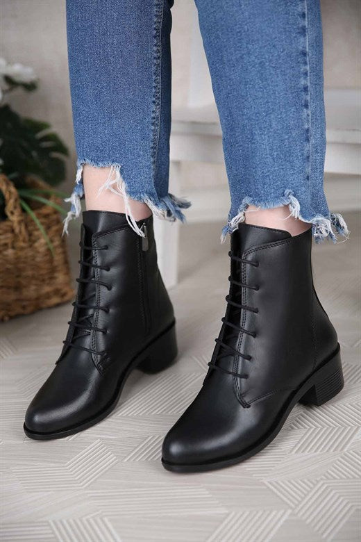 Women's Black Leather Boots