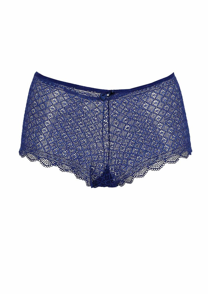 Women's Navy Blue Lace Boxer