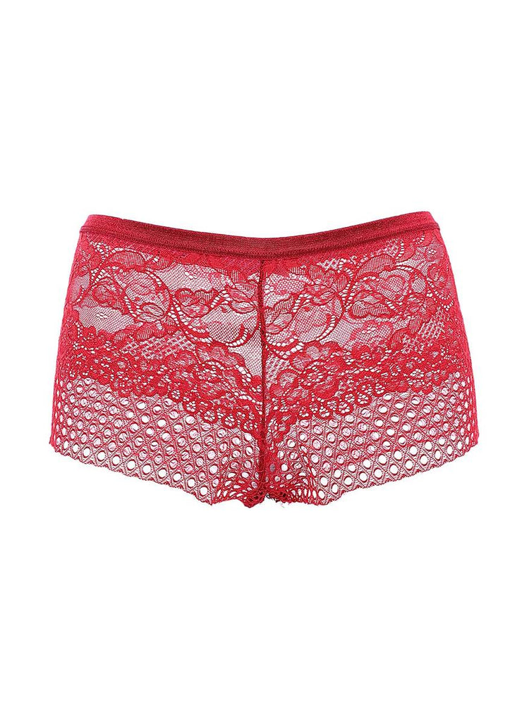 Women's Claret Red Lace Boxer