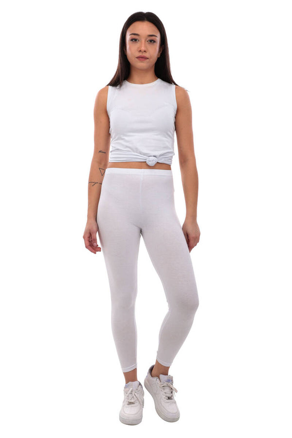Women's Plain White Sport Leggings