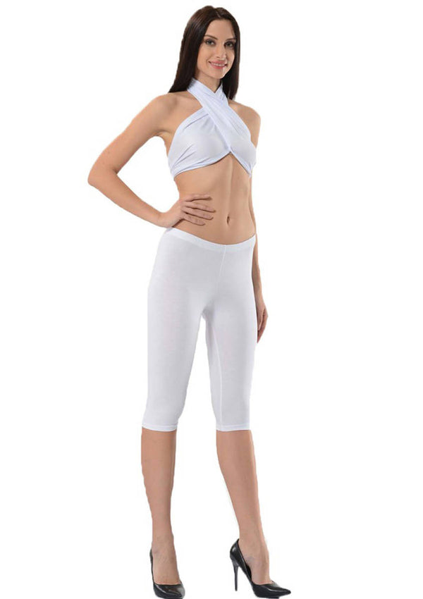 Women's White Capri Leggings