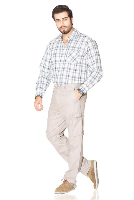 Men's Cargo Pocket Beige Pants