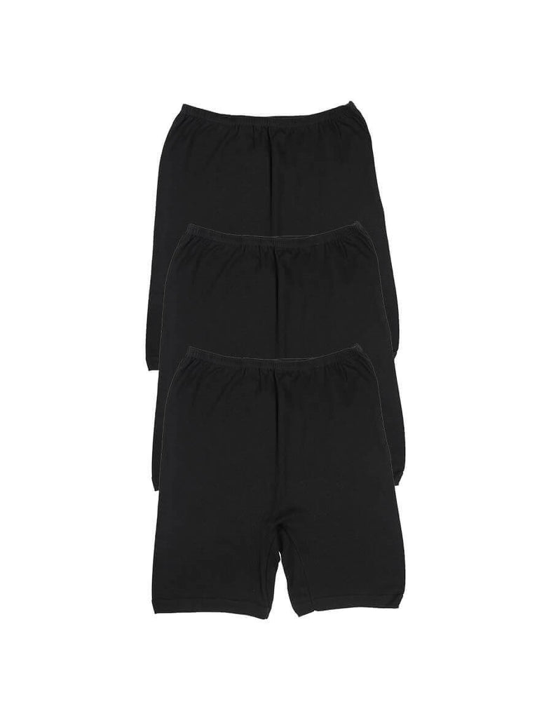Women's Black Cotton Long Shorts - 3 Pieces