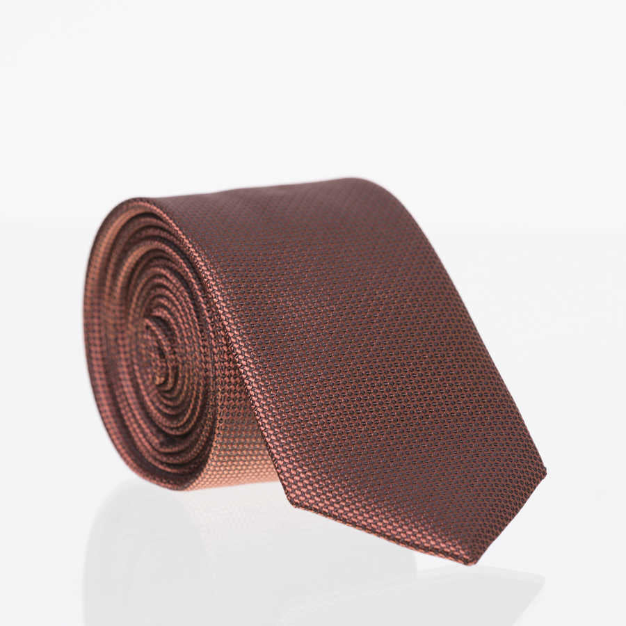Plain Tile Red Woven Slim Fit Tie