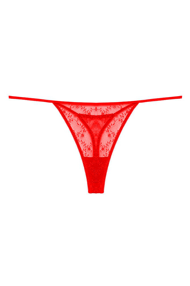 Women's Red Lace Tanga
