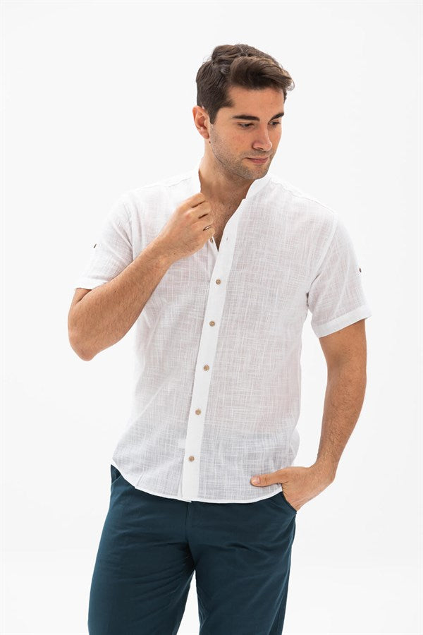 Men's Short Sleeves White Shirt