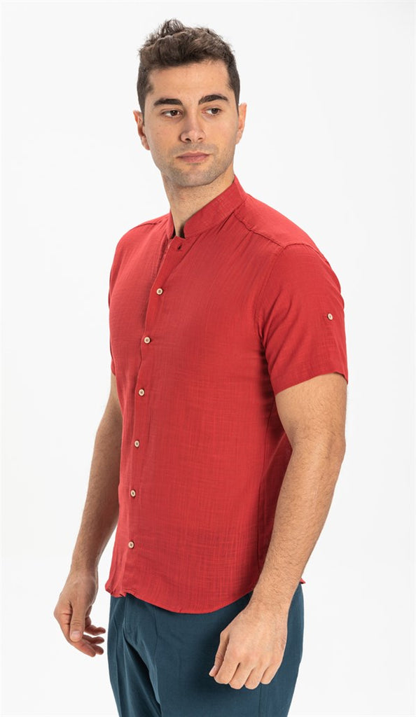 Men's Short Sleeves Red Shirt