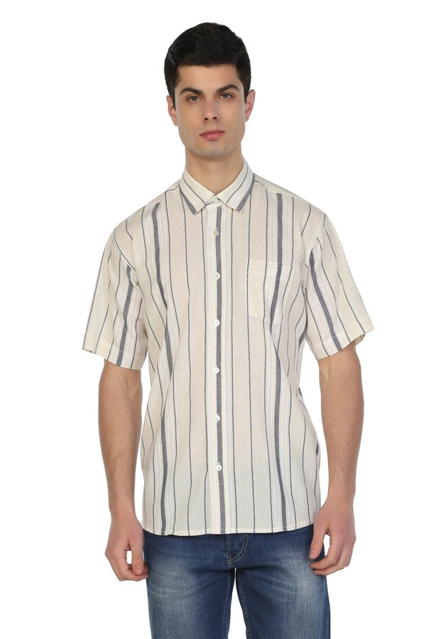 Men's Short Sleeves Striped Shirt