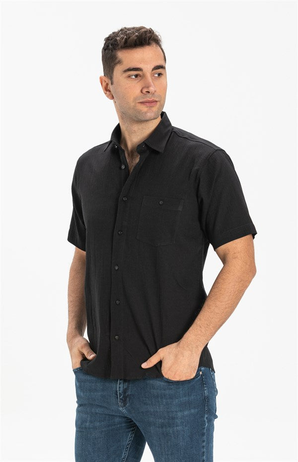 Men's Short Sleeves Black Shirt