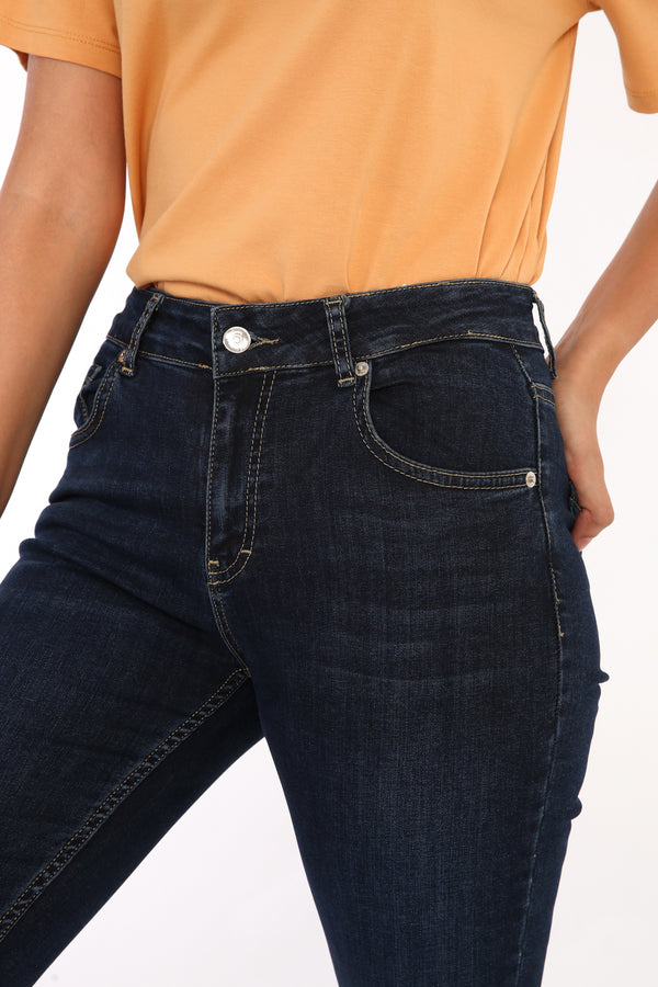 Women's Pocket Dark Blue Jeans