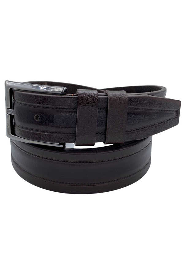 Men's Dark Brown Leather Classic Belt