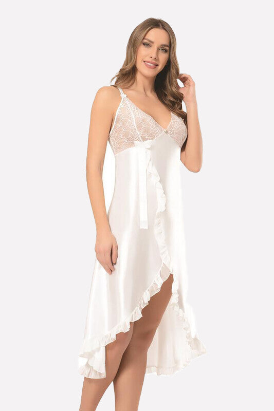 Women's Cream Satin Nightgown