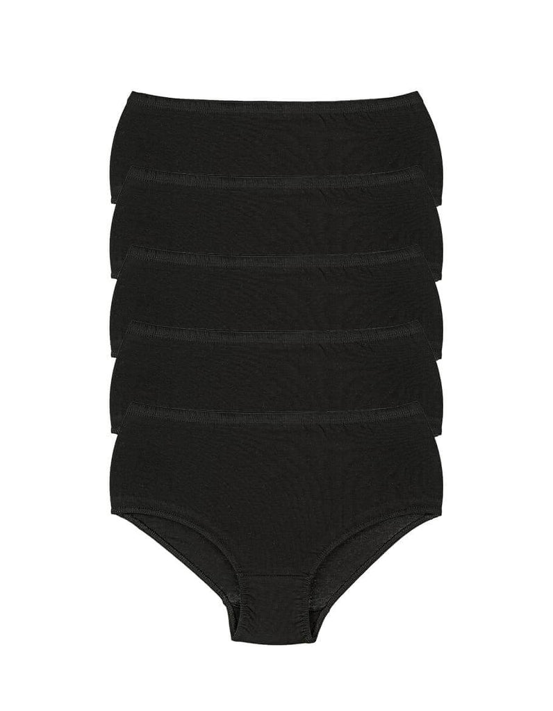 Women's Basic Black Panties - 5 Pieces