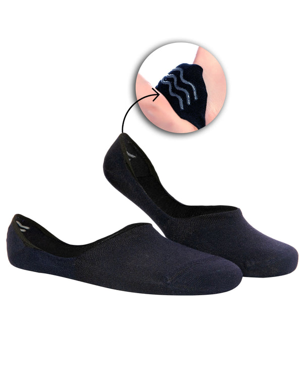 Men's Seamfree Navy Blue Bamboo Non-Slip Babette Socks