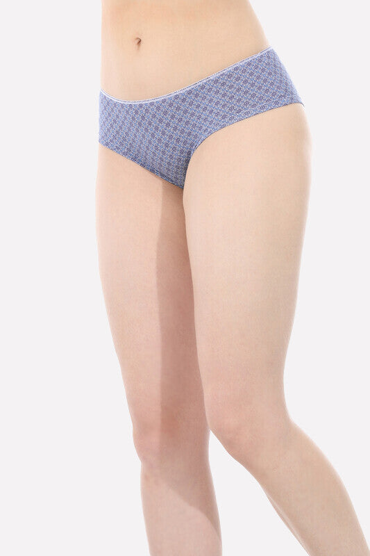 Women's Ethnic Pattern Navy Blue Hipster Panty