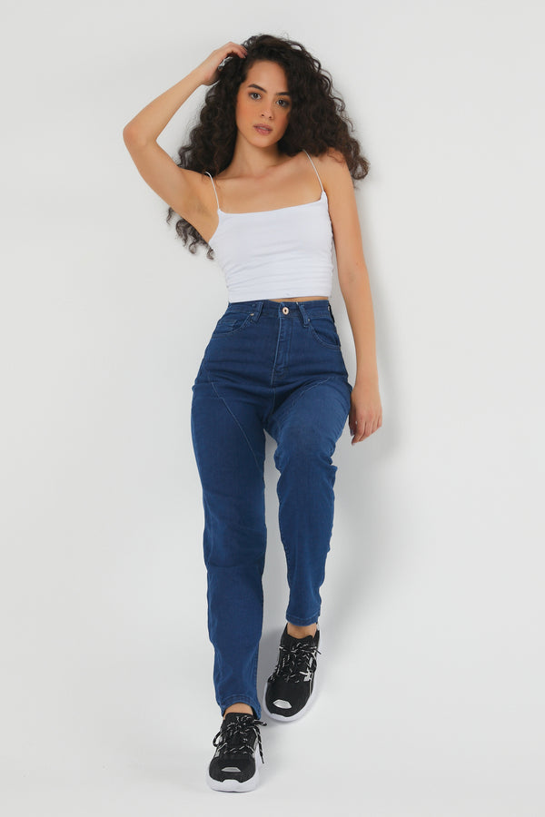 Women's Navy Blue Lycra Jeans