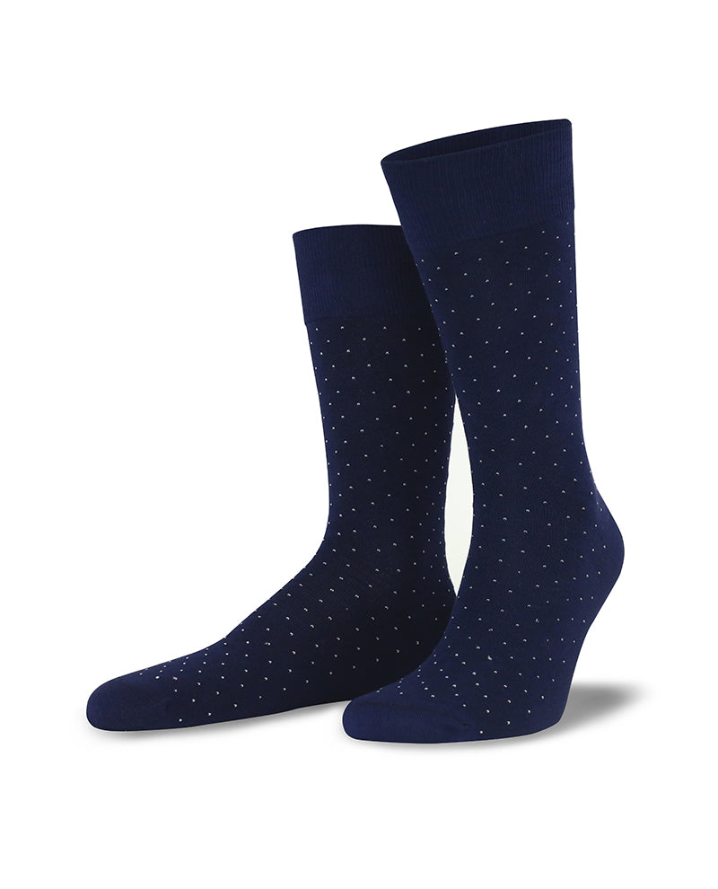 Men's Dotted Navy Blue Socks