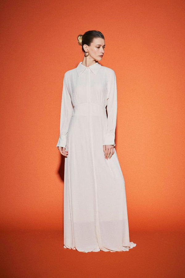 Women's Gimped Ecru Dress