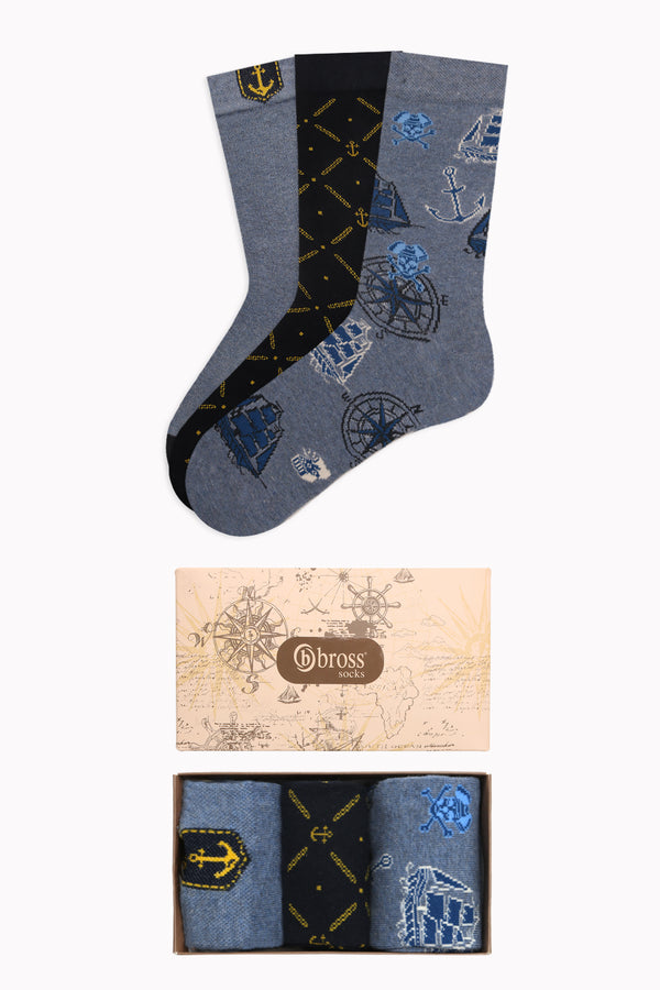 Men's Printed Socks - 3 Pairs