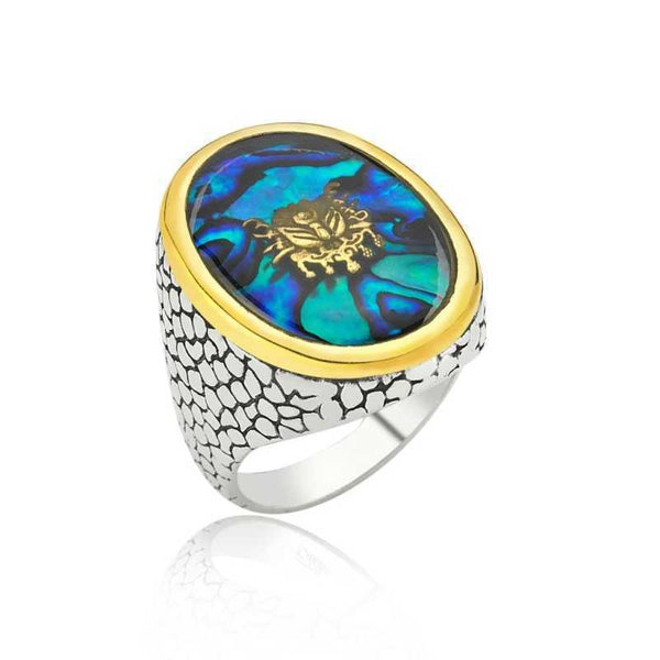 Men's Ottoman Tughra Design Silver Ring