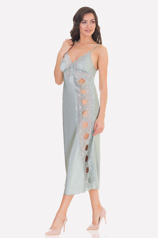 Women's Mint Green Satin Nightgown