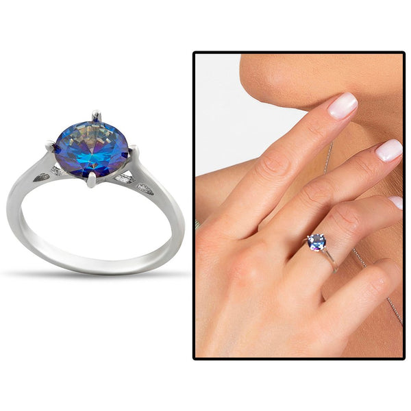 Women's Mystic Stone 925 Carat Silver Ring