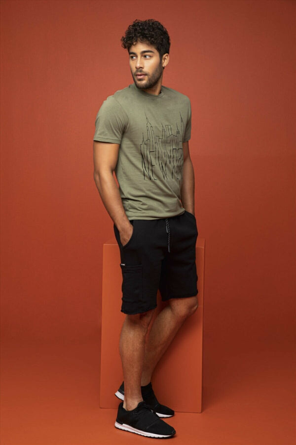 Men's Khaki T-shirt & Shorts Set