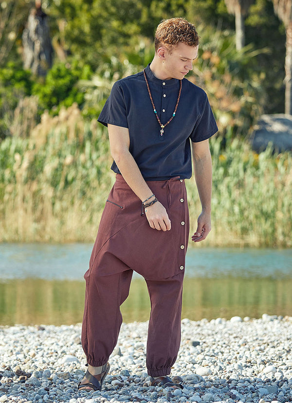 Men's Modern Brown Cotton Pantalettes