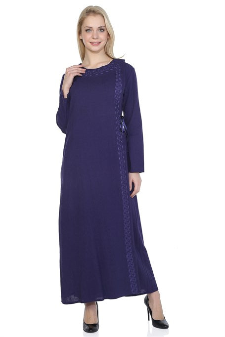 Women's Embroidered Purple Abaya