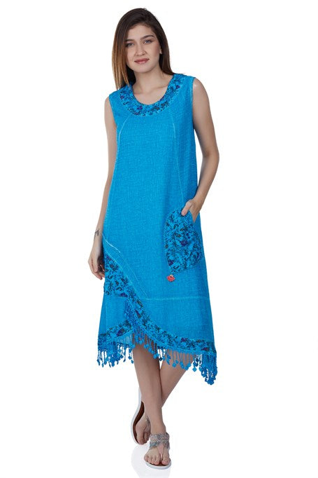 Women's Turquoise Midi Dress