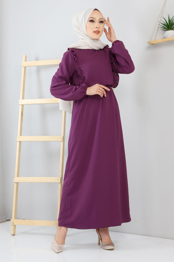 Women's Frill Detail Damson Dress
