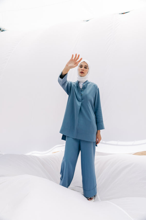 Women's Blue Tencel Pants